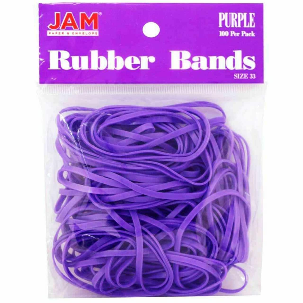 JAM Paper Size 33 Rubber Bands, 3 packs of 100ct.